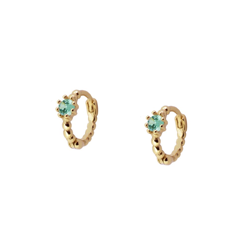 Pendientes mini balls verde zafiro