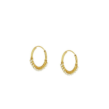 Pearl mini hoop earrings