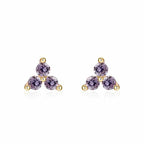 Mini lavender clover earrings