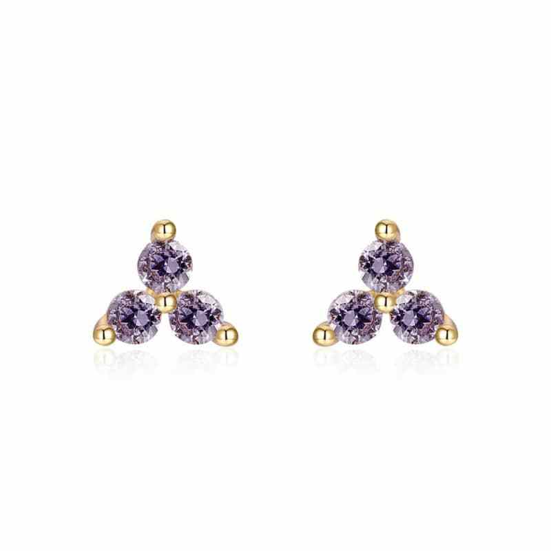 Mini lavender clover earrings