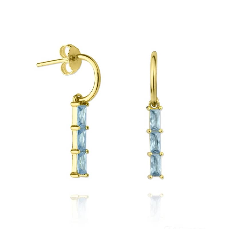 Pendientes three glasses blue