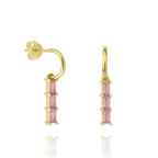 Three glasses pink earrings