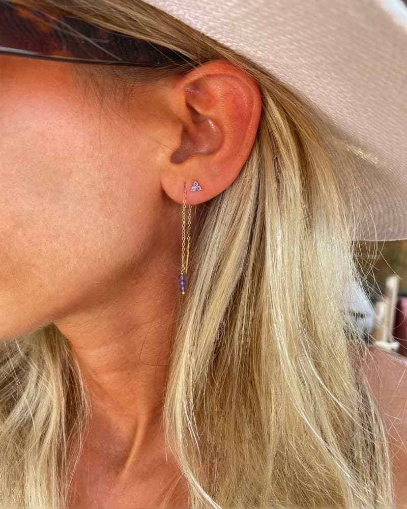 Large Amethyst silver earrings