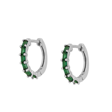 Venice Green Silver Earrings