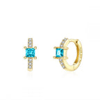 Pendientes Cristall Topacio Azul