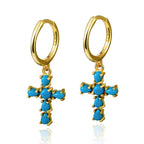 Pendientes Crosses turquesa