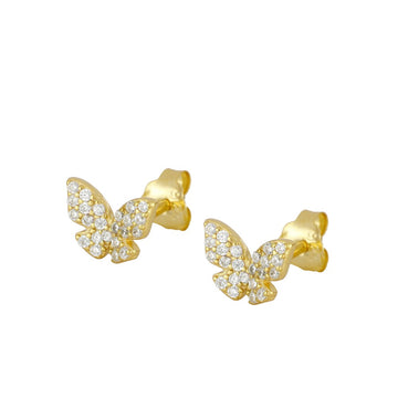 BIg Butterfly White Earrings