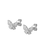 Pendientes BIg Butterfly White Silver