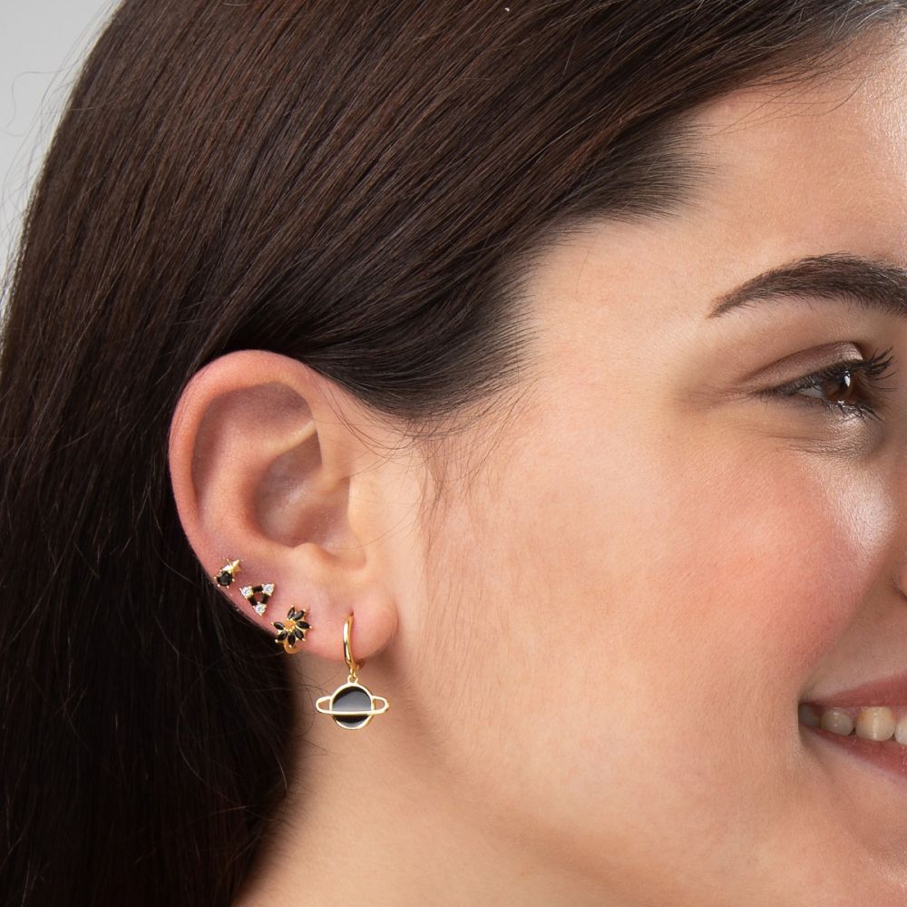 Pendientes mini flowers black