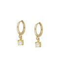 Pendientes mini cuadradito perla