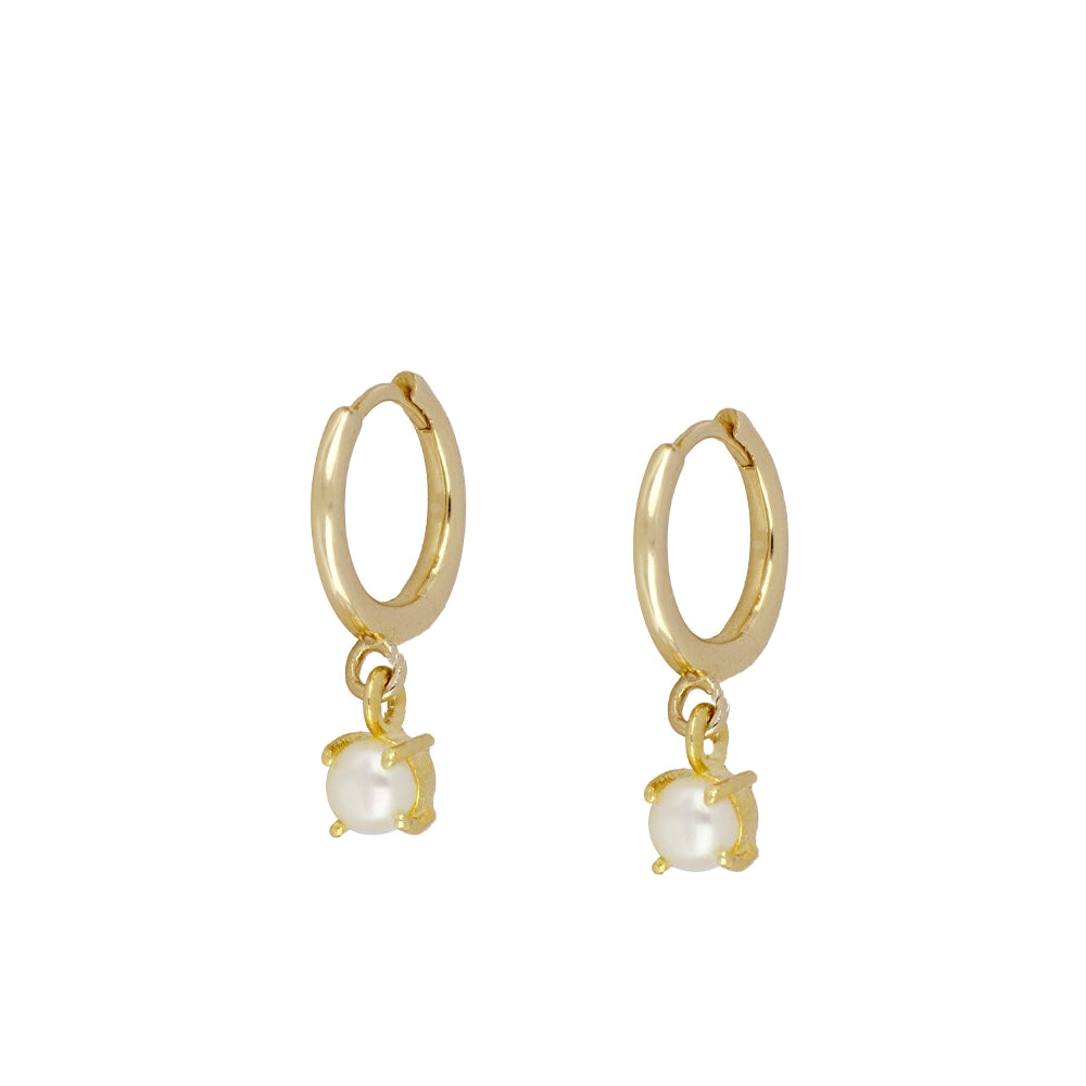 Pendientes mini cuadradito perla