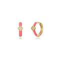 Pendientes enamel flowers coral