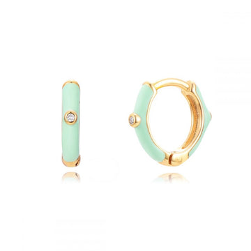 Enamel earrings Mint