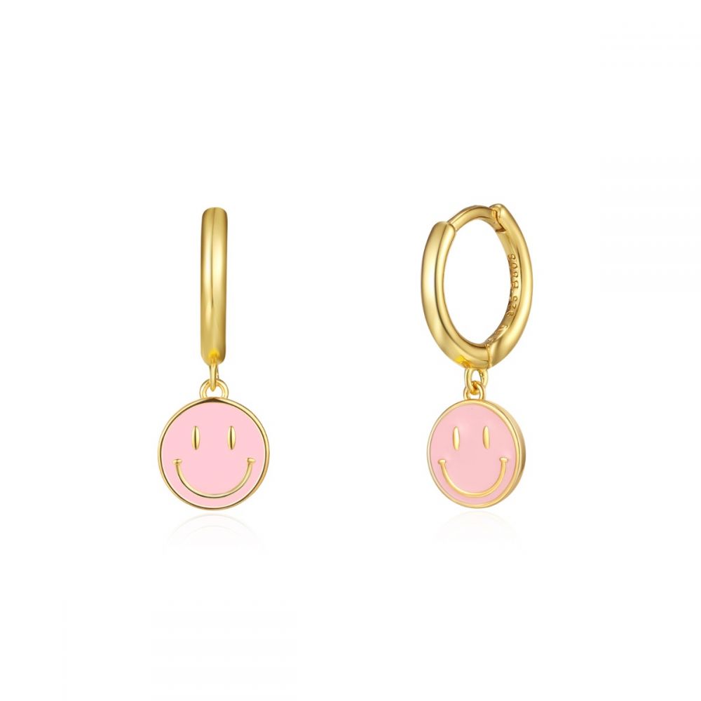 Pendientes Happy Face Pink