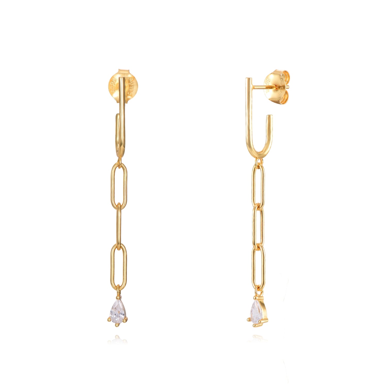 Pendientes eslabón white