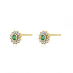 Pendientes flor esmeralda