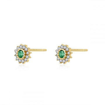 Emerald flower earrings