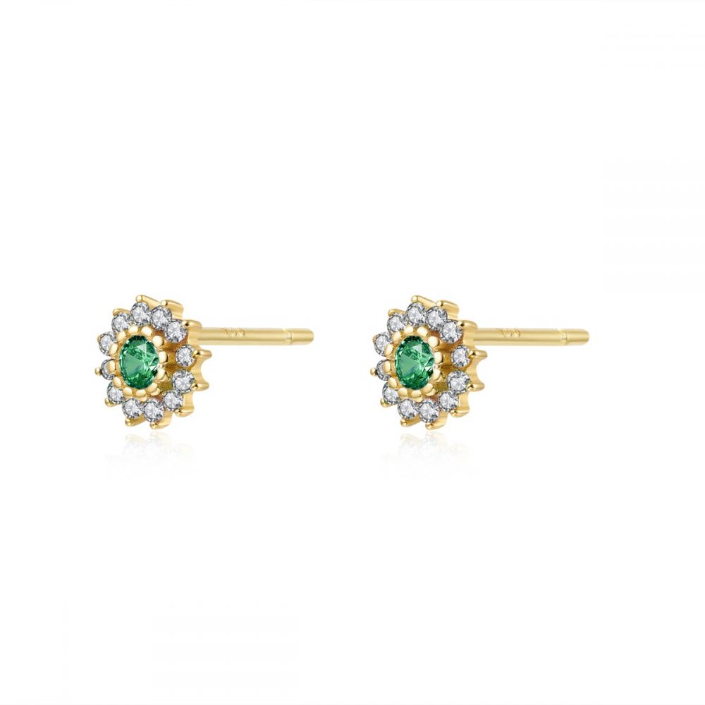 Pendientes flor esmeralda
