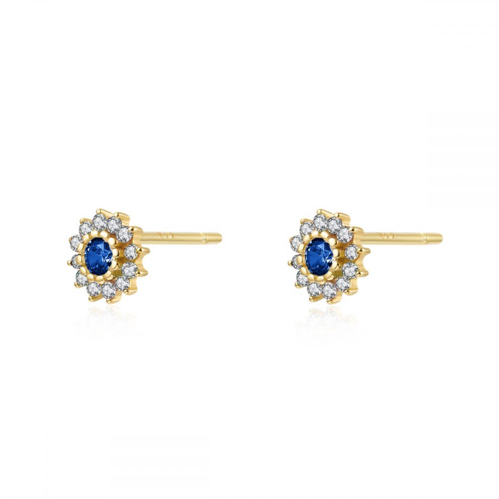 Pendientes flor zafiro