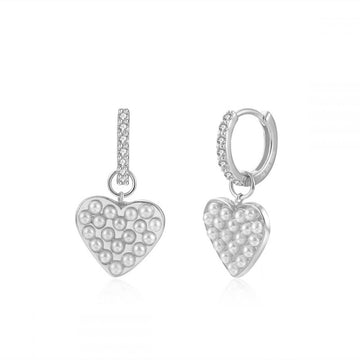 Hearts classic silver earrings