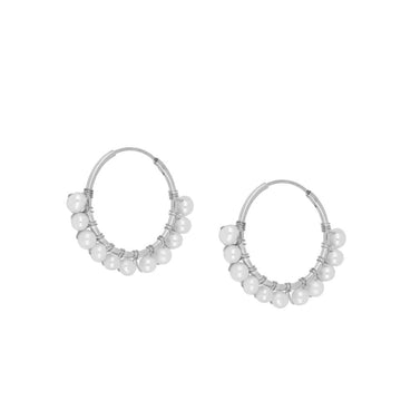 Midi hoops classic silver earrings