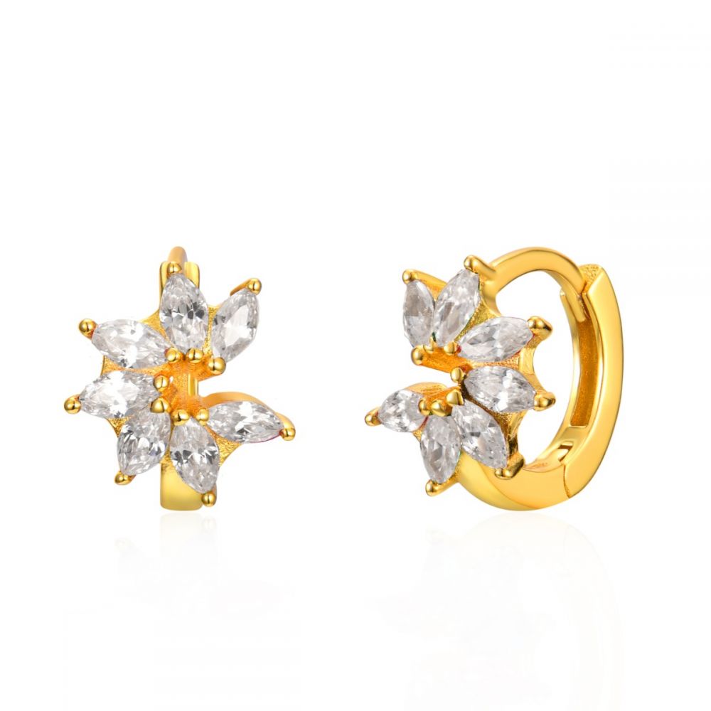 Pendientes mini flowers white