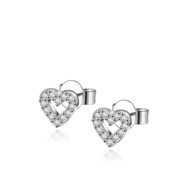 Pendientes mini hearts shine silver