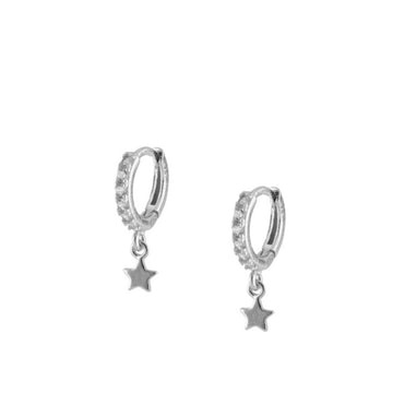 Silver mini shine stars earrings