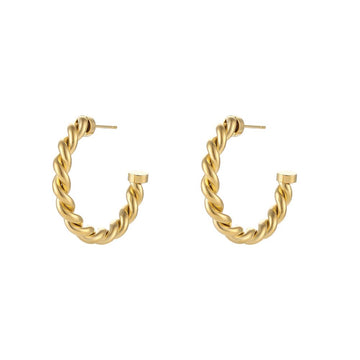 Semi-curve Hoops Steel Earrings