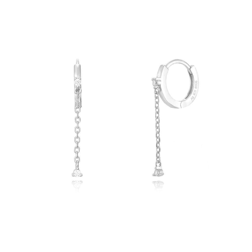 Pendientes Simple White Silver