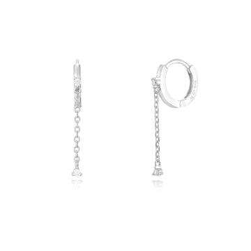 Simple White Silver Earrings