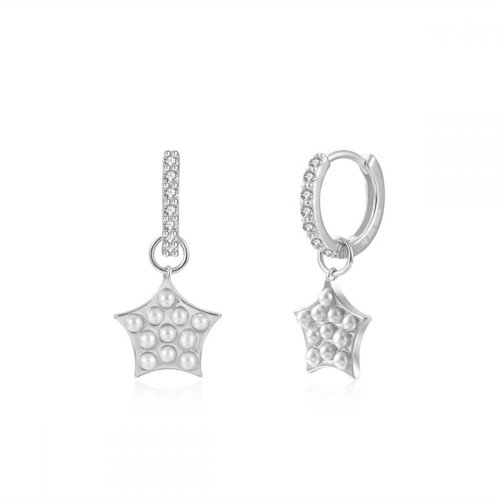 Stars classic silver earrings