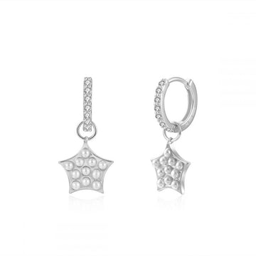 Stars classic silver earrings