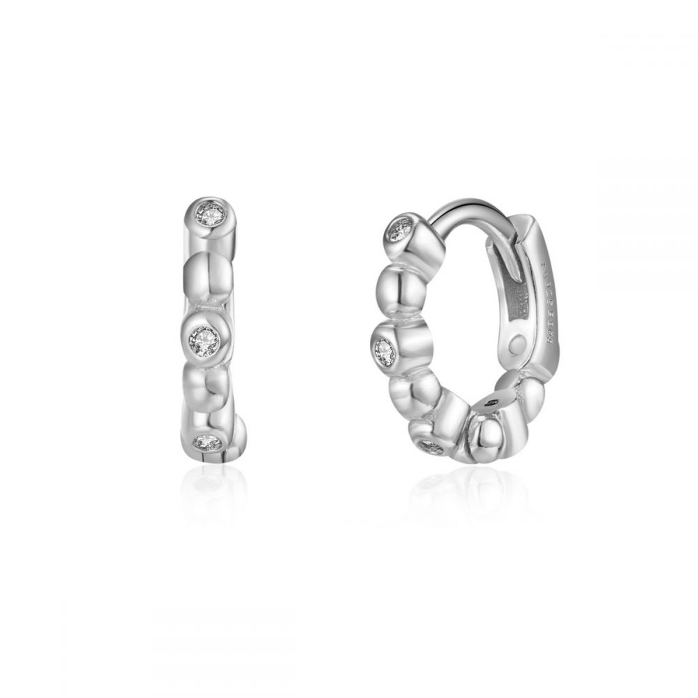Pendientes tres circonitas blancas Silver