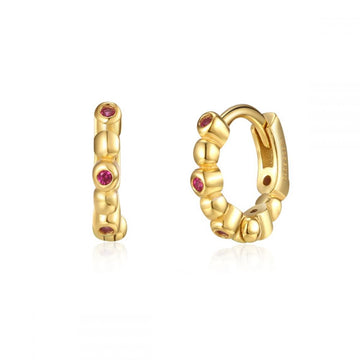 Three ruby ​​zirconia earrings