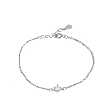 Shine combi Silver bracelet