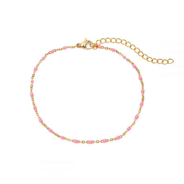 Anklet Enamel Pink Waterproof