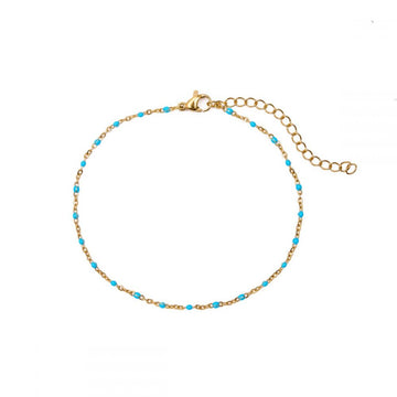 Enamel Turquoise Waterproof Anklet