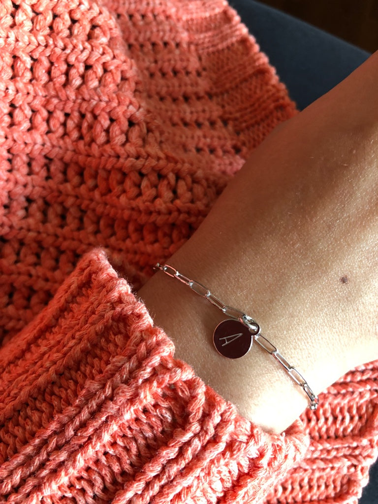 PULSERA MINI INITIAL VINTAGE SILVER