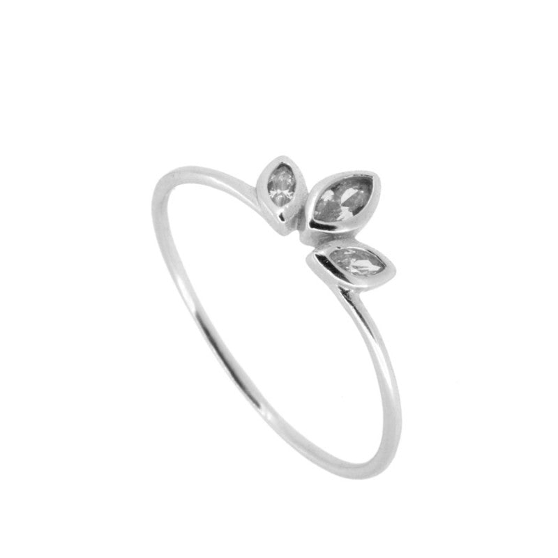 SILVER CLOVER RING