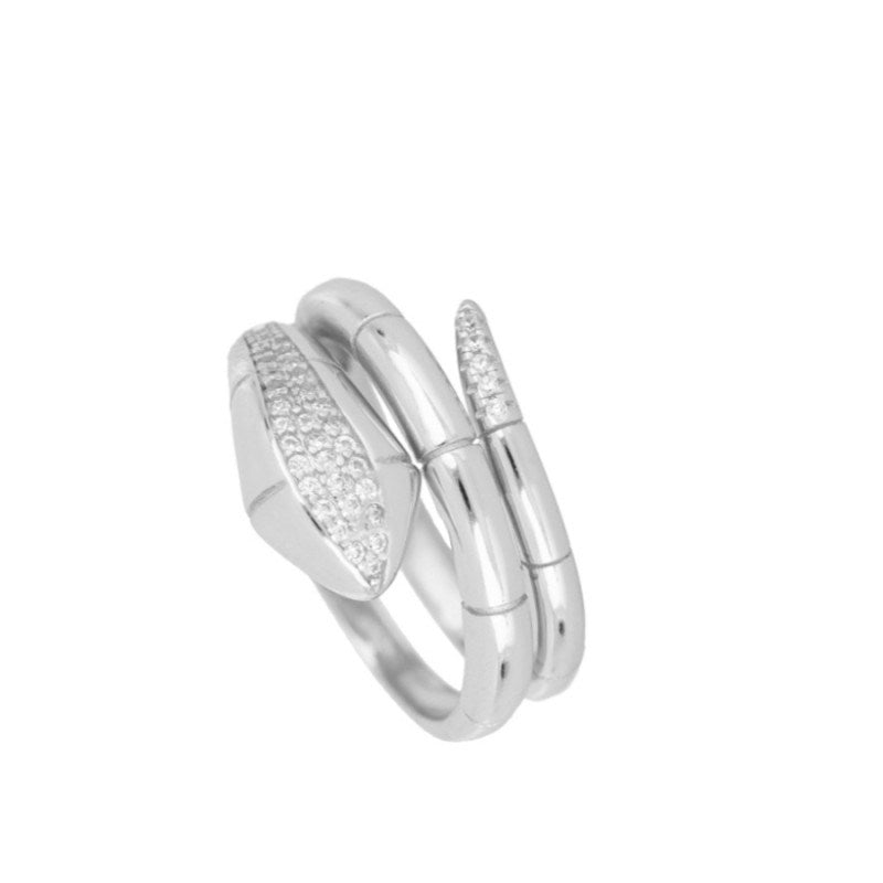 SHINE SNAKE SILVER RING