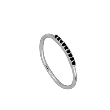 MINI BLACK ZIRCONIA SILVER RING