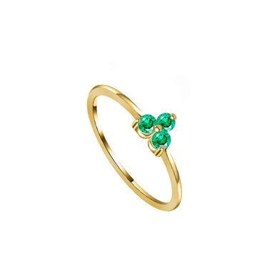 Flower green tourmaline ring