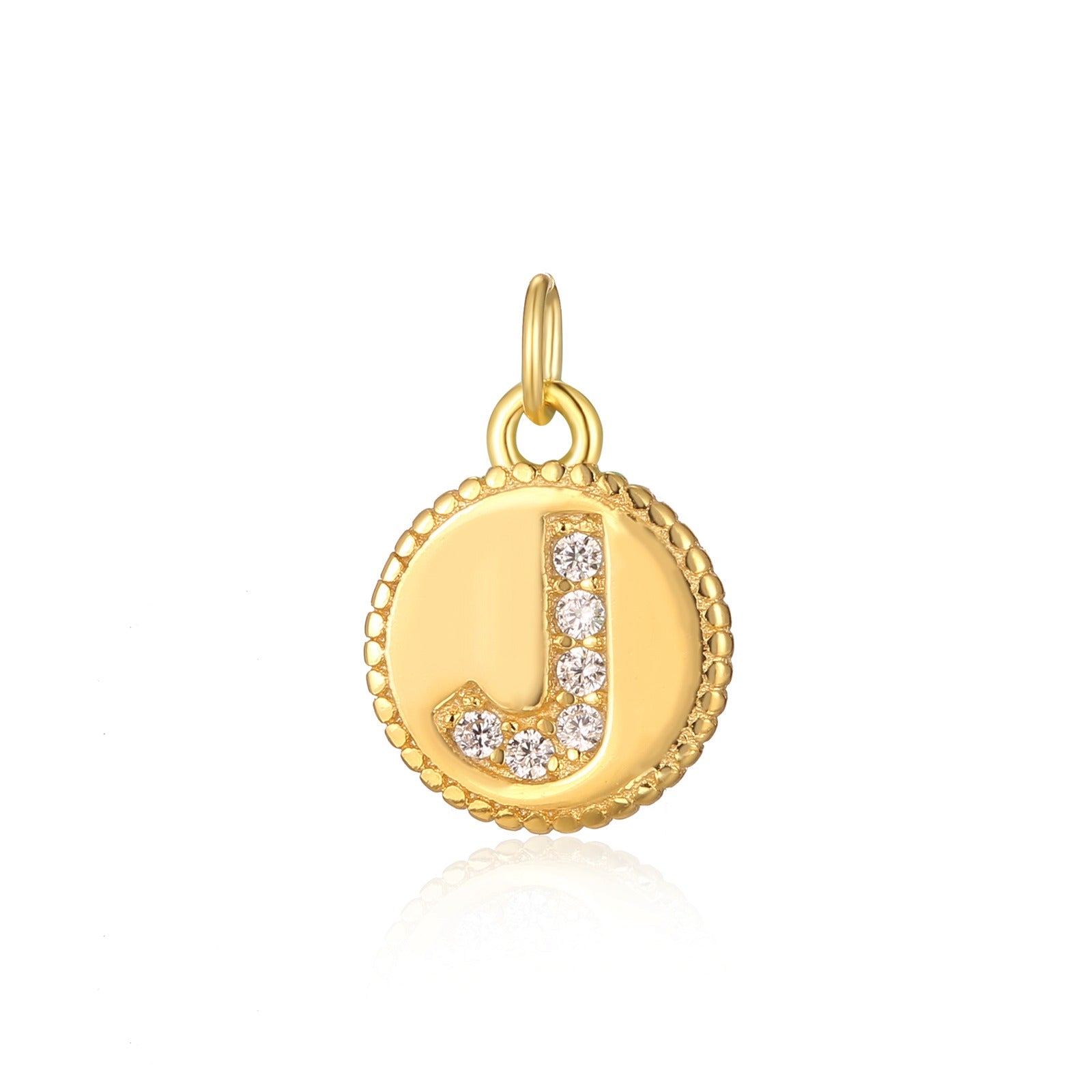 Charm inicial mini plaquita circonitas gold