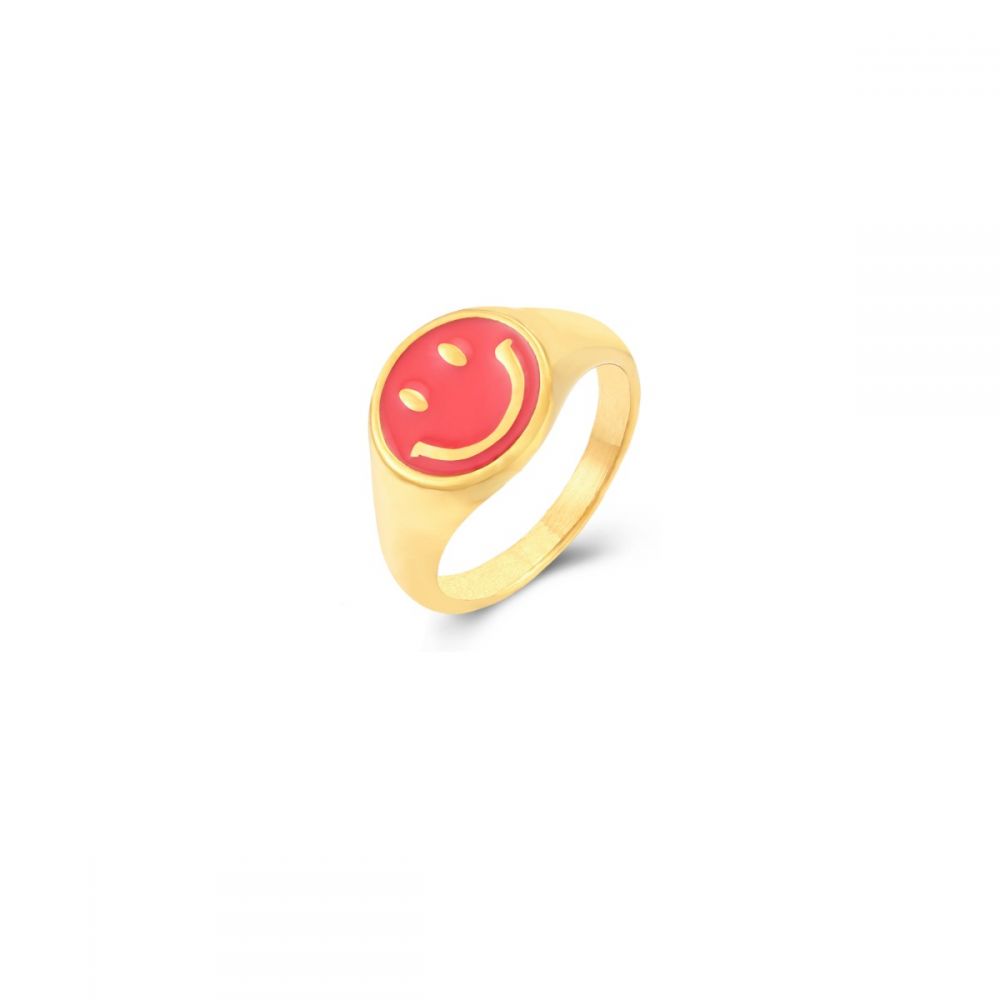 Anillo Happy Face coral