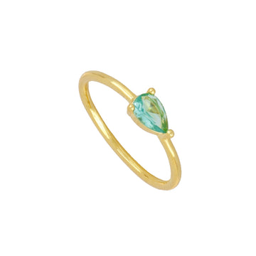 Green tourmaline solitaire ring