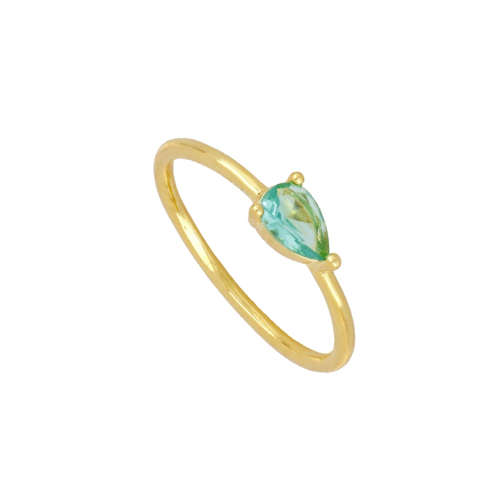 Anillo solitario verde turmalina