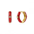 Aritos enamel rojo