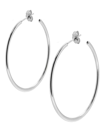 35mm Basic Silver Hoops