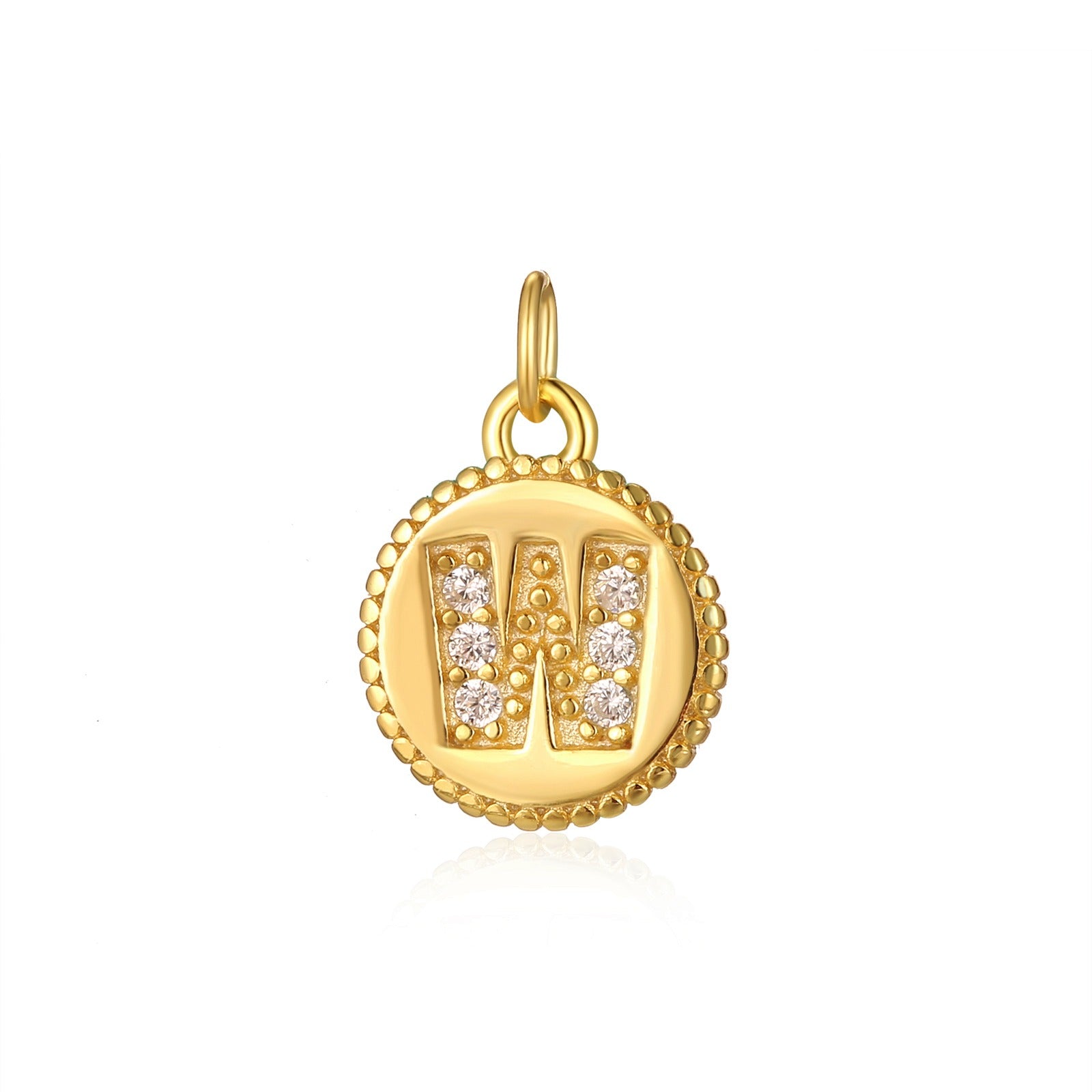 Charm inicial mini plaquita circonitas gold